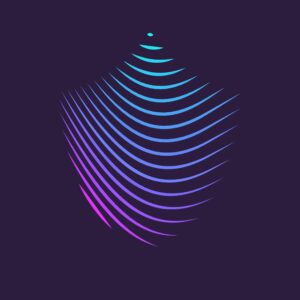 Abstract shield security graphic in purple tones for Cyber Complete product image