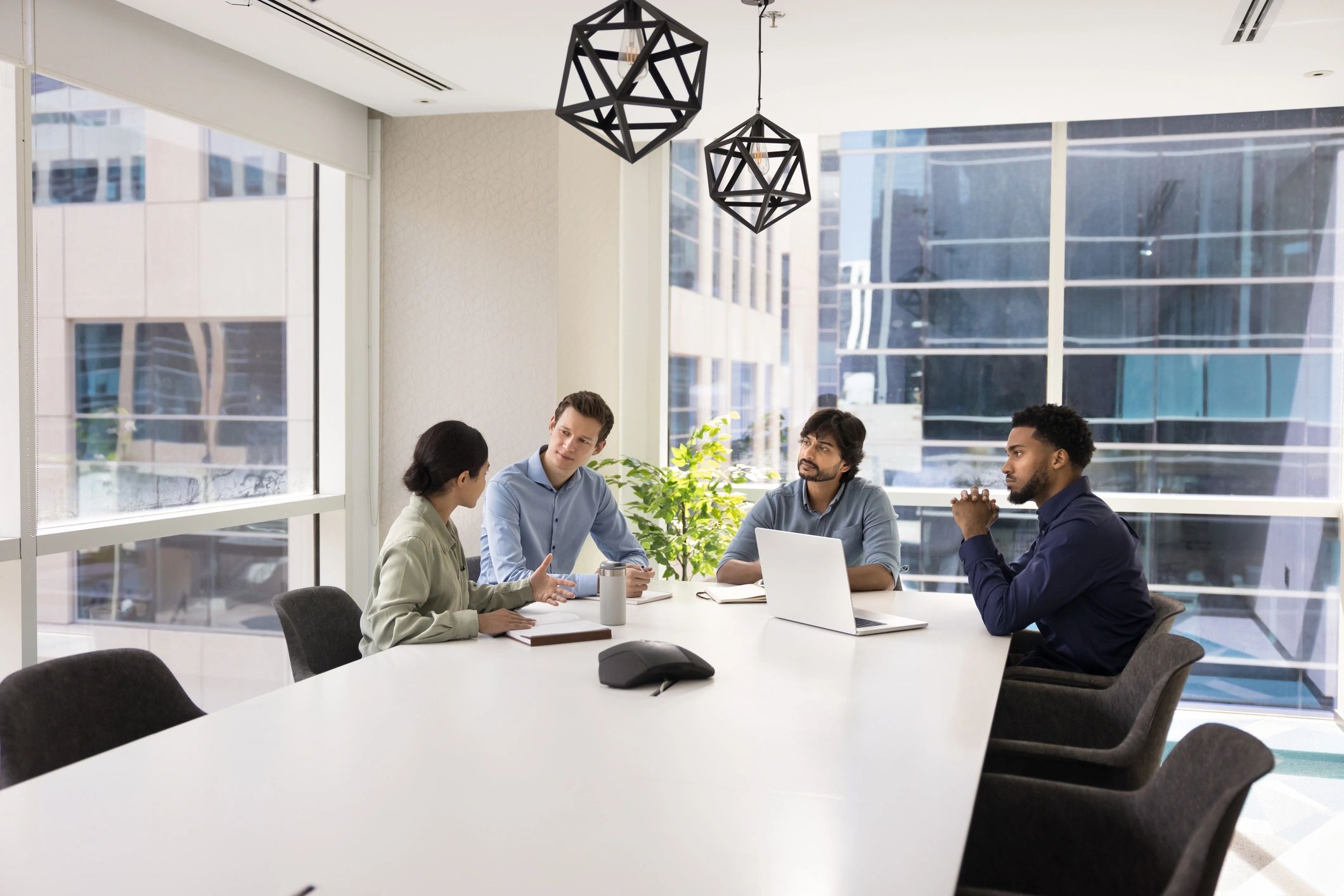 Professional colleagues at a meeting table