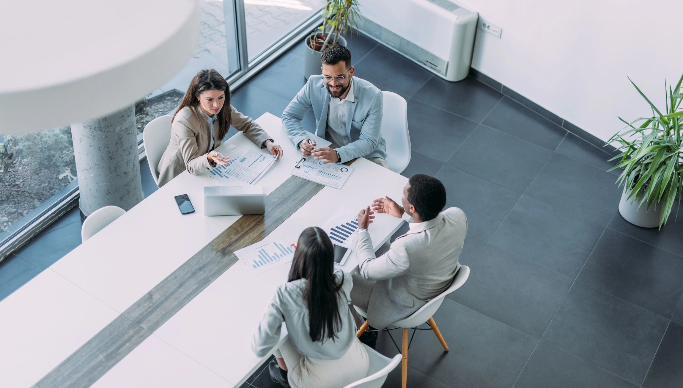 Business professionals meeting together